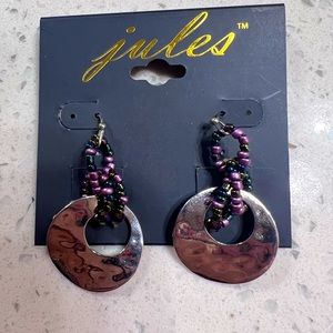 NWT Silver Beaded Earrings